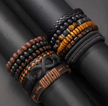 12pcs Vintage Woven Beaded Bracelet Set