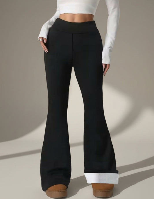 Black Thermal Fluffy Inside Flared Leggings