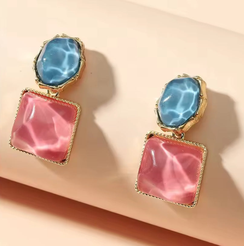 Water Effect Statement Earrings