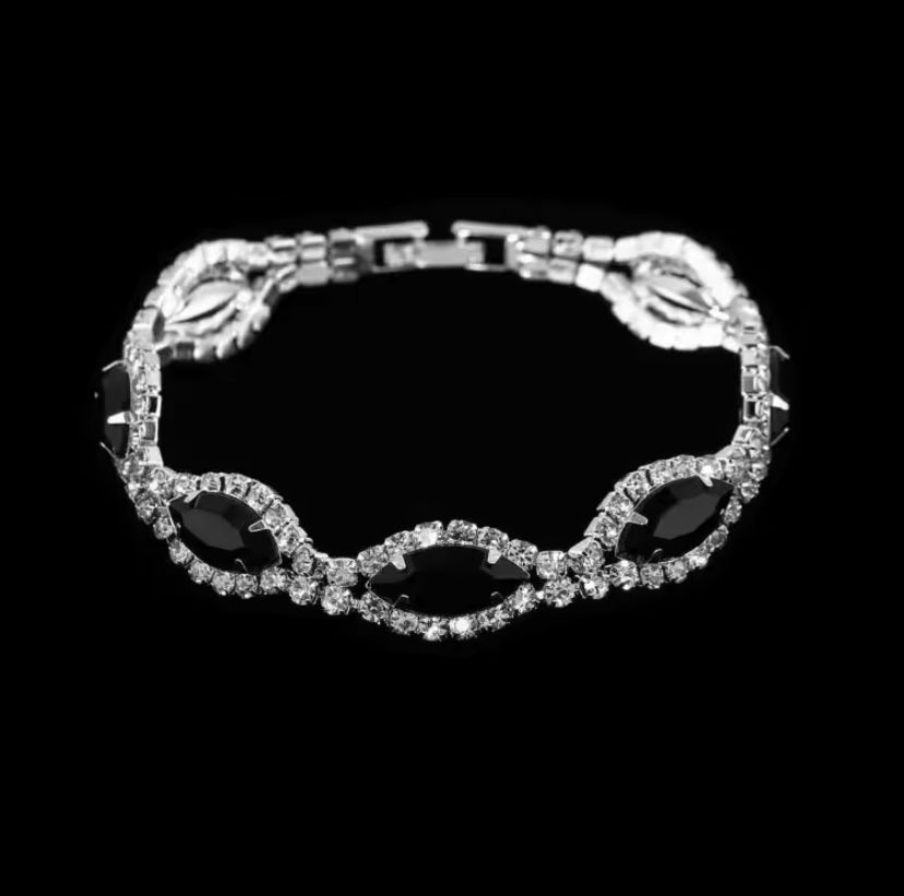 Colourful Crystal Necklace, Earrings & Bracelet Set