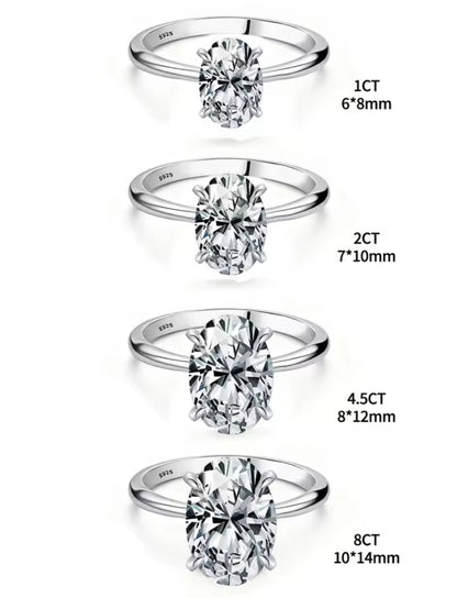 Oval Cut Crystal Ring