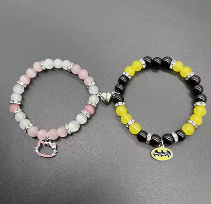 2pcs Couples Friendship Magnetic Joining Bracelets