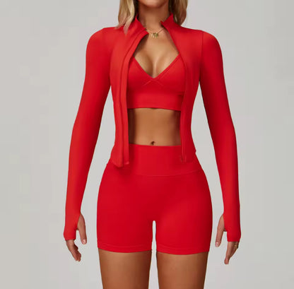 3pcs Jacket Gym Set