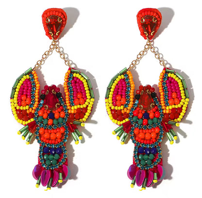 Summer Beach Rhinestone Beaded Earrings