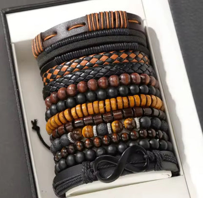12pcs Vintage Woven Beaded Bracelet Set