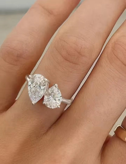 Crystal Water Drop Ring