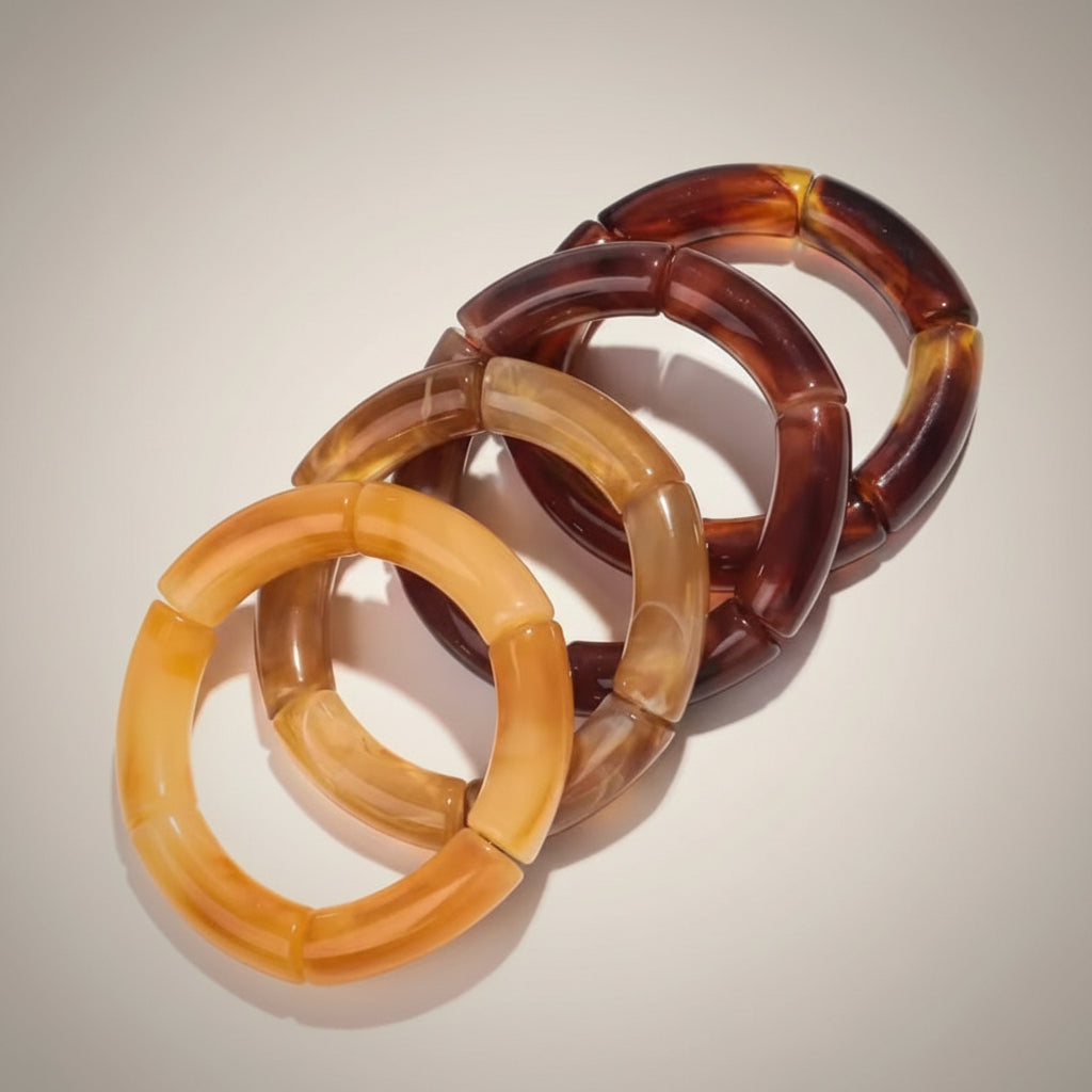 4pcs Ombré Brown Bangle Set