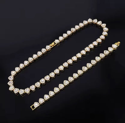 Crystal Heart Jewellery Set