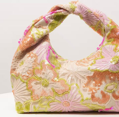 Beaded Sequin Floral Handbag