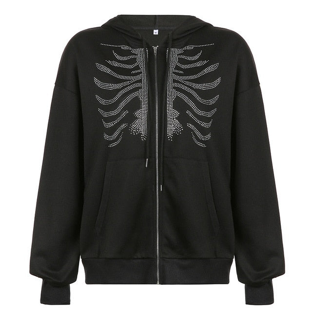 Skeleton on sale zip up